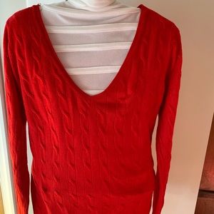 Strand red v-neck sweater